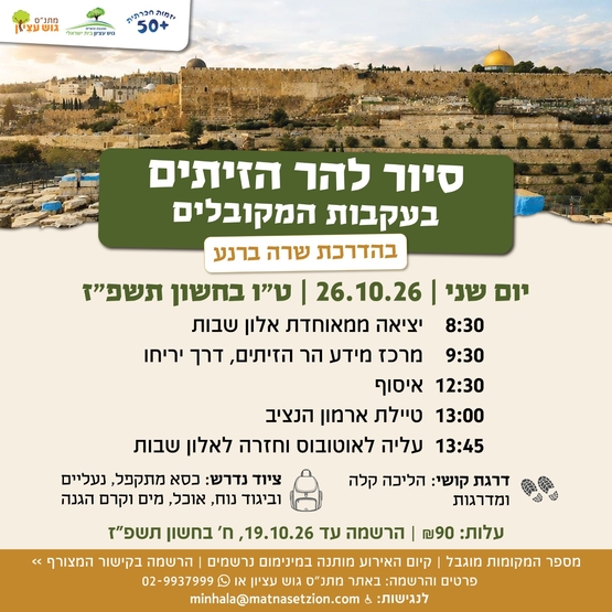 תמונת מופע: סיור להר הזיתים עם שרה ברנע